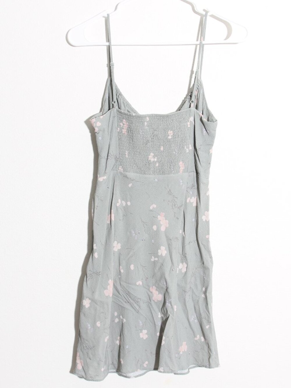 Aritzia Wilfred Bellow Mini Dress Sage Frost Green Heirloom Pink Floral Size 6 - Picture 10 of 13
